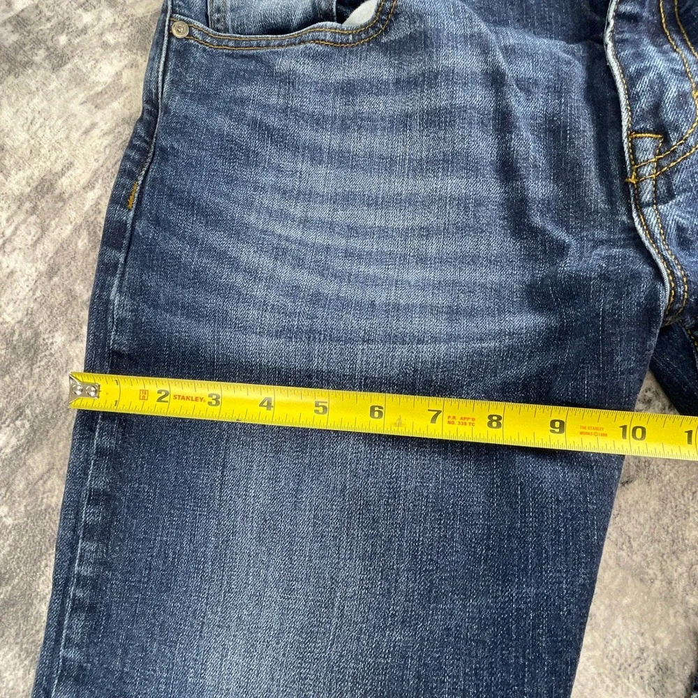 Banana Republic Mens 34x30 Straight‎ Jeans Blue Medium Wash Whiskered Denim